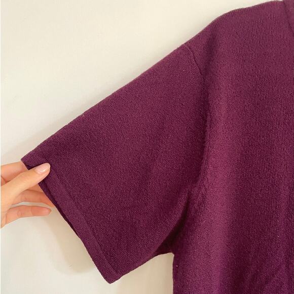 Jaclyn Smith - Vintage Purple Floral Embroidered Short Sleeve Cardigan - Picture 4 of 6